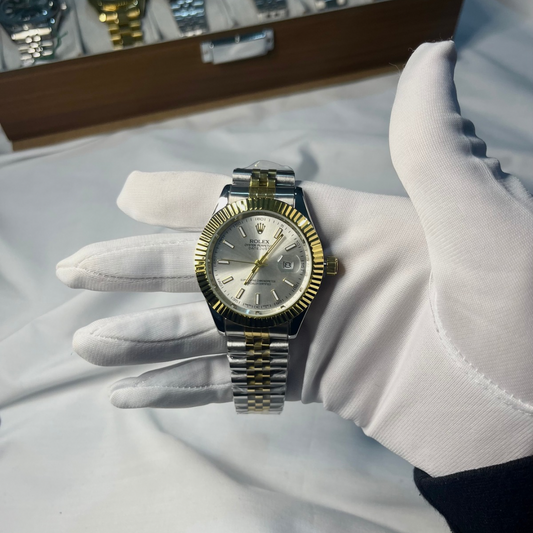 Rolex Date-Just Gold & White