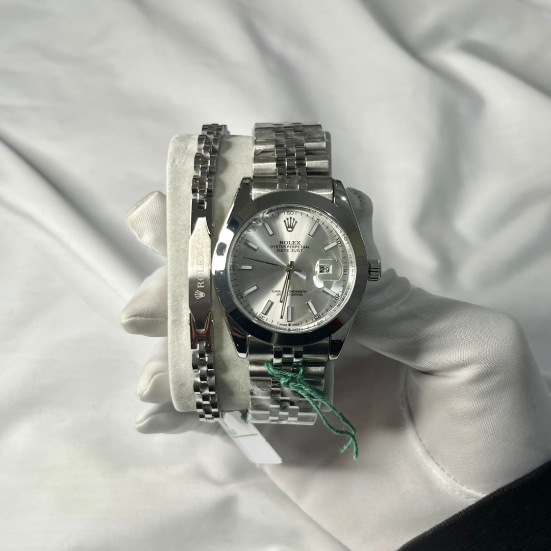 Rolex Date-just avec bracelet.